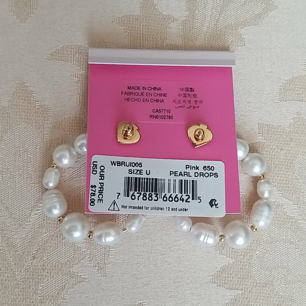 Kate Spade NY Stone & Pearl Door Knocker Earrings - Picture 5 of 8